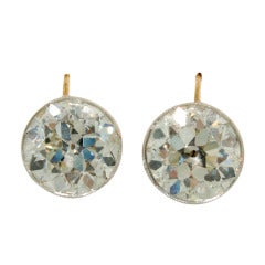 6.14 Carat Antique Diamond Earrings