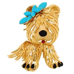 FRED Paris Turquoise Dog Brooch