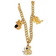 VAN CLEEF & ARPELS 18K Gold, Diamond & Gemstone Charm Bracelet