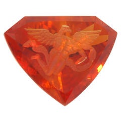 Exquisitely Carved Citrine Intaglio-"Ganymead"
