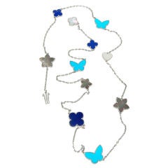 VAN CLEEF & ARPELS White Gold Lucky Alhambra Necklace