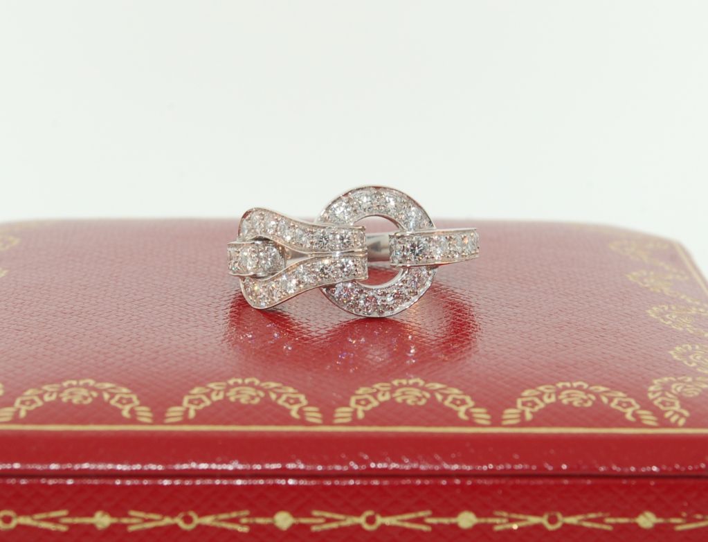 CARTIER Diamond and Gold  Agrafe Ring 1