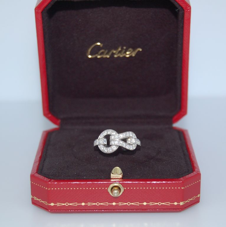 CARTIER Diamond and Gold  Agrafe Ring 2