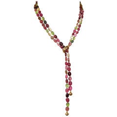 TIFFANY-Rare PALOMA PICASSO Gold Multi-Color Tourmaline Necklace