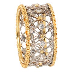 MARIO BUCCELLATI Gold Two-Tone Diamond Earrings