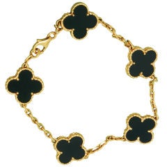 VAN CLEEF & ARPELS Alhambra Onyx Gold Bracelet