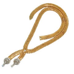 Marchak Paris Gold Diamond Cross Over Necklace