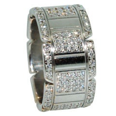 Retro CARTIER White Gold Tank Francaise Diamond Ring
