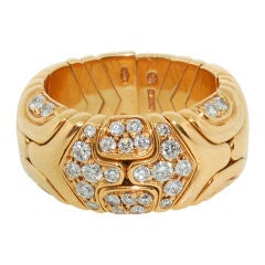 BULGARI Gold Alveare Diamond Ring