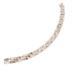 CARTIER Maillon Panthere Three Row Diamond & White Gold Bracelet