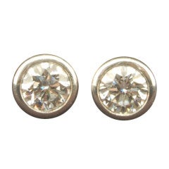 TIFFANY & CO.  Elsa Peretti Platinum 2.14 TCW Diamond Earrings