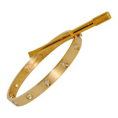 CARTIER Ten Diamond Gold Love Bracelet Size 17
