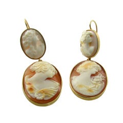 Shell Cameo Coral Earrings