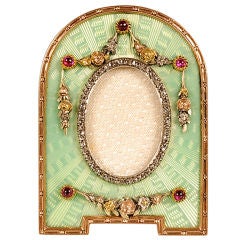 FABERGE Diamond Set Enamel Frame, Victor Aarne