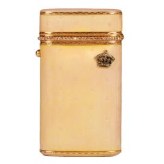 FABERGE Gold & Pink Enamel Cigarette Case by MICHAEL PERCHIN