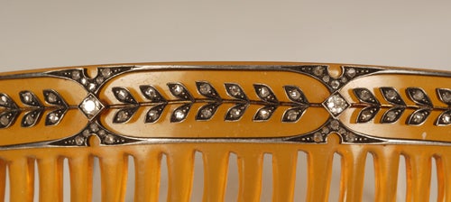 Edwardian FABERGE Pair of Tortoise Shell Hair Combs