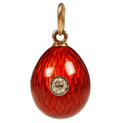 Antique FABERGE Gold and Enamel Pendant Egg