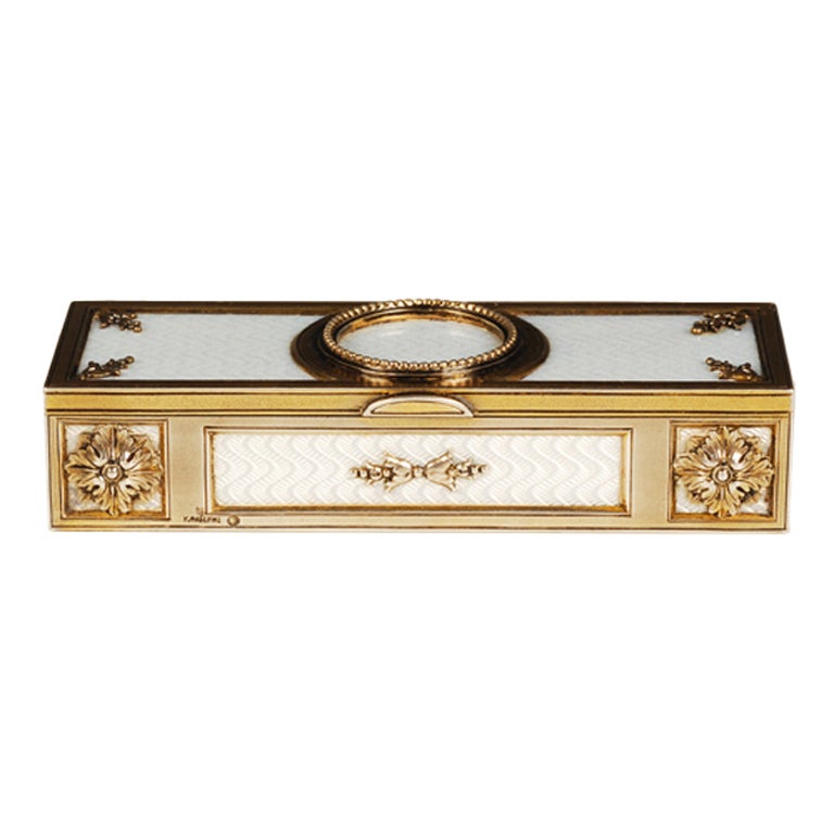 FABERGE White Enamel Stamp Box