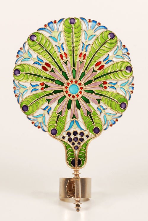 MARIUS HAMMER Plique-a-jour Enamel Candle Screen