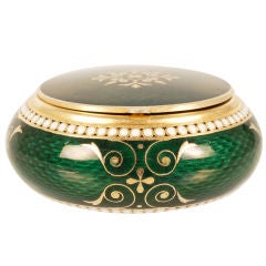 GRACHEV Green Guilloche Enamel Circular Box