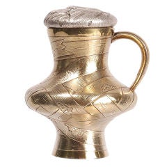 A Russian Trompe L'Oeil Gilded Silver Jug