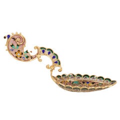 DAVID ANDERSEN Plique-a-jour Enamel Caddy Spoon