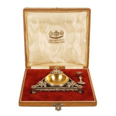 KARL LINKE Silver Salt and Spoon in Fitted Box