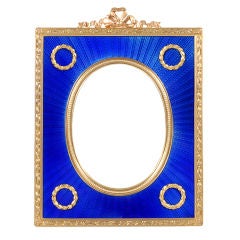 FABERGE Silver Gilt and Guilloche Enamel Frame