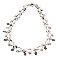 Stunning Diamond and Cabochon Sapphire Necklace