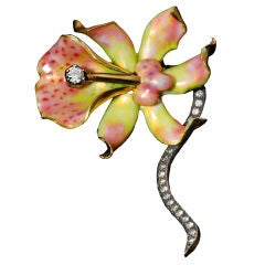 Orchid and Diamond Pin