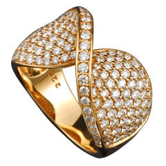 Gold Pave' Diamond Twist Ring