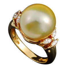 South Sea Pearl and Diamond Ring