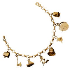Used Estate Gold Charm Bracelet