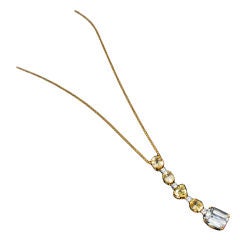 White and Yellow Sapphire Necklace with Diamonds