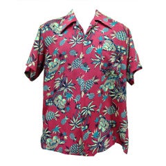 1940's Rare Kilohana Pineapple Hut  Hawaiian Shirt
