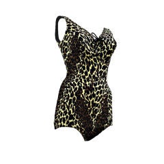 Vintage 1950's Leopard Pinup Jungle Girl Bathing Suit