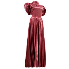 Vintage 1940's Satin Embroidered Glamour Dressing Gown