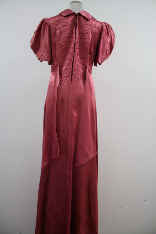 1940's Satin Embroidered Glamour Dressing Gown 1
