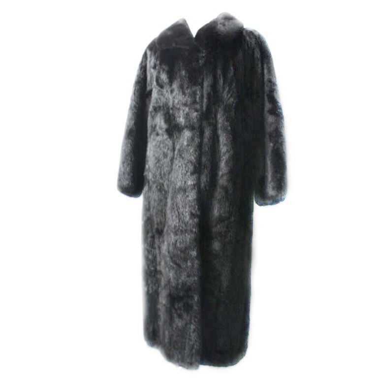 Hudson's  Bay Black Luxury Full Length Mink Coat For Sale