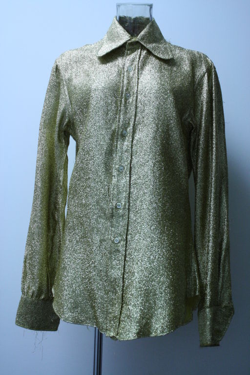 Granny Takes A Trip Gold Lame Men`s Rockstar Shirt