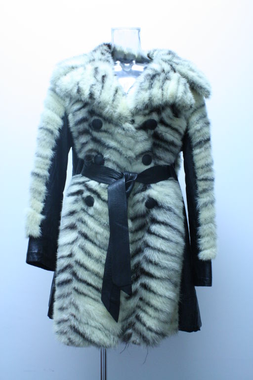 Dyed Muskrat Double Breasted Coat 1960's