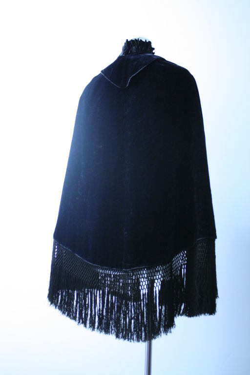 Victorian Velvet Piano Fringe Cape For Sale 3