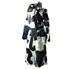 Retro 1970's Nanny Goat Fur Trench Coat