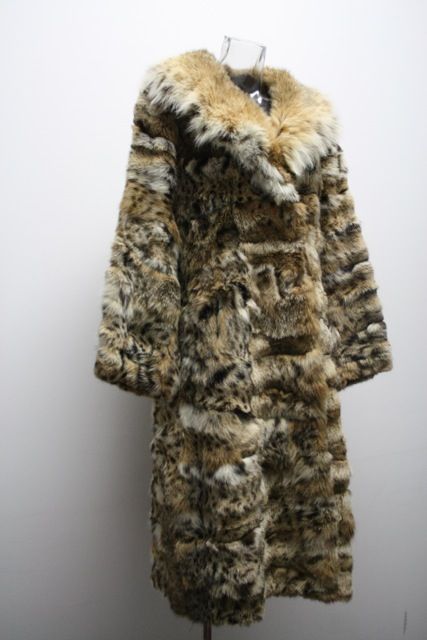 Women's Luxurious Canadian Lynx Leopard Full Length Vintage Fur Coat