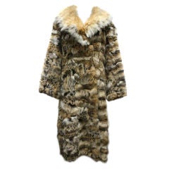 Luxurious Canadian Lynx Leopard Full Length Retro Fur Coat