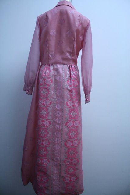 1960's Alfred Shaheen Pink Gown 1