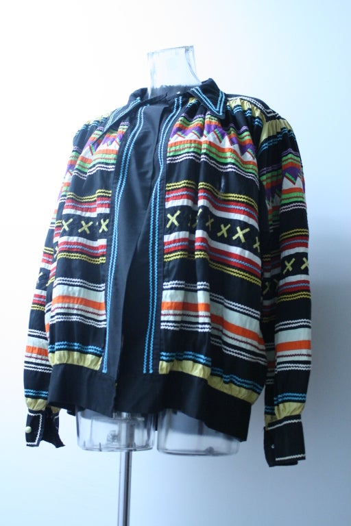 Women's or Men's Seminole Handmade Patchwork Jacket - One of a Kind! For Sale