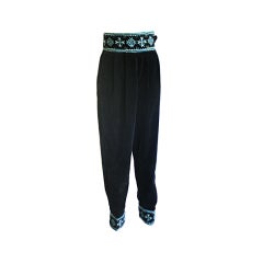 Vintage 1950's  Velvet  Emroidered  Native "Squaw" Pants