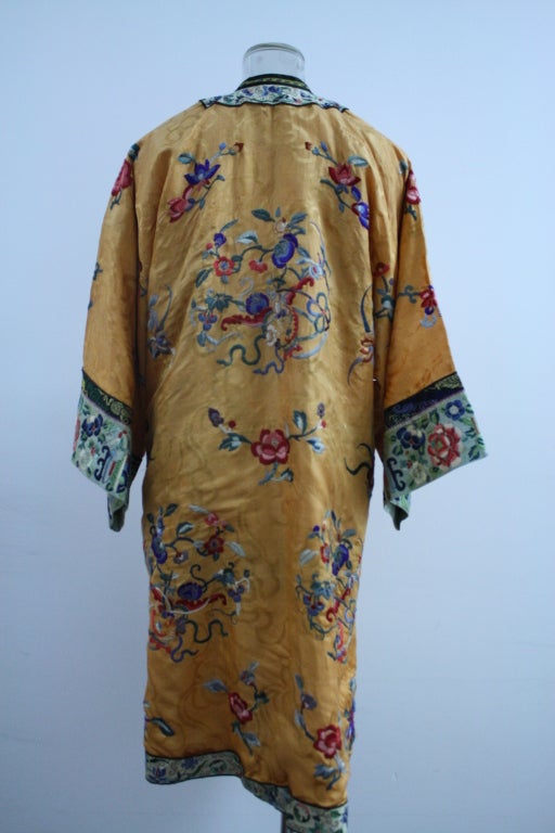 1940's Hand-Sewn Silk  Vegetable Dyed Chinese Robe 1