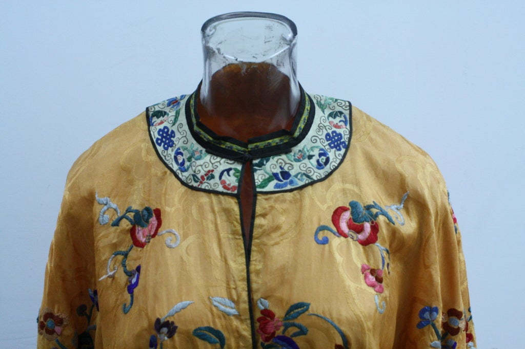 1940's Hand-Sewn Silk  Vegetable Dyed Chinese Robe 2